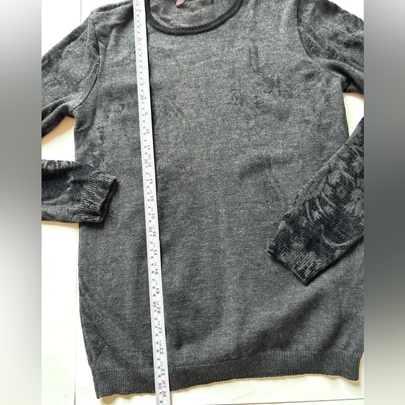 Roberto Cavalli Lana wool grey sweater size 40 grey black print made in Italy - Picture 4 of 9